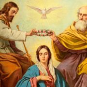 deus pai jesus e espirito santo coroando nossa senhora rainha 22 agosto
