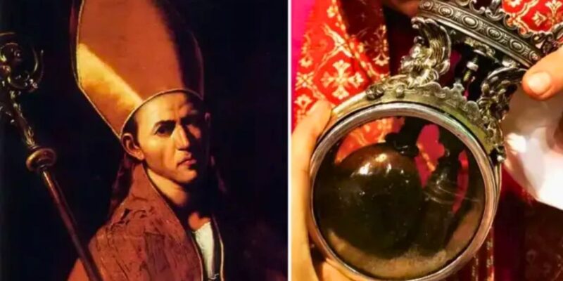 imagem de sao januario e a reliquia do seu sangue